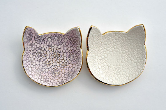 Cat face jewelry dish